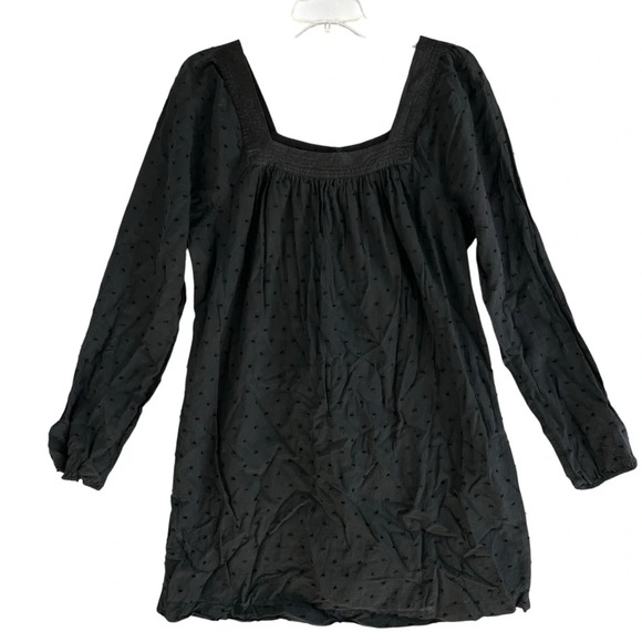 JOIE Black Swiss Dot Boho Shift Dress Black Size Medium - Picture 1 of 10